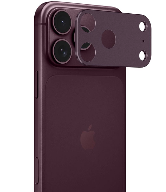 Tech-Protect Camalloy Fit+ beskyttelsesramme til bagkamera til Apple iPhone 18 Pro Max, aluminium, vinrød