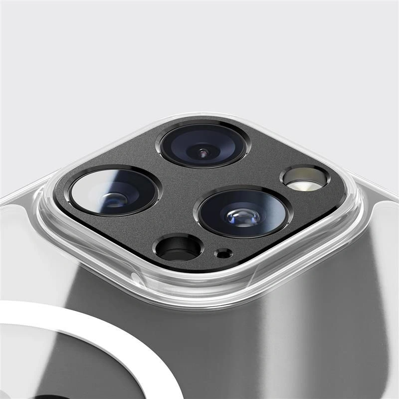 Beskyttelsesramme til bagkamera Tech-Protect Camalloy Fit+ til Apple iPhone 17 Pro, Aluminium, Marineblå