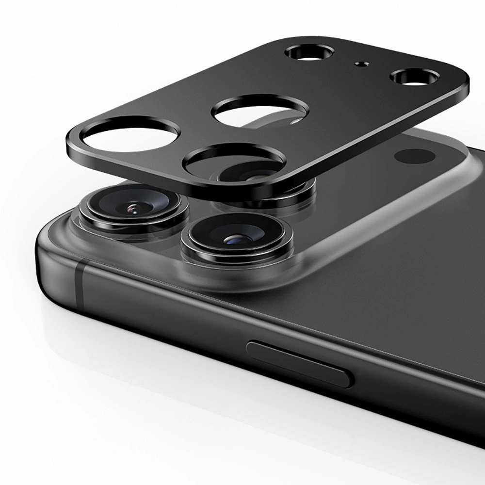 Beskyttelsesramme til bagkamera Tech-Protect Camalloy Fit+ til Apple iPhone 17 Pro Max, Aluminium, Sølvfarvet