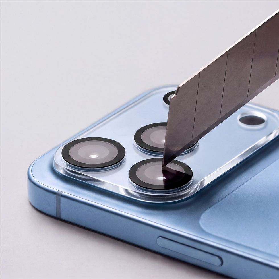 Tech-Protect Cam Fit+ bagkamera beskyttelsesramme til Apple iPhone 18 Pro, hærdet glas, gennemsigtig