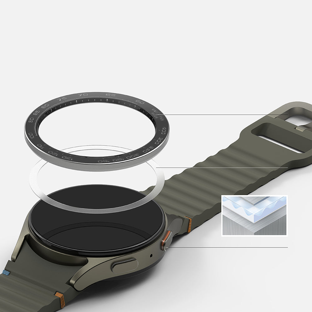 Ringke Premium Styling Beskyttelsesramme til Samsung Galaxy Watch7 44mm, Model 1, Sort