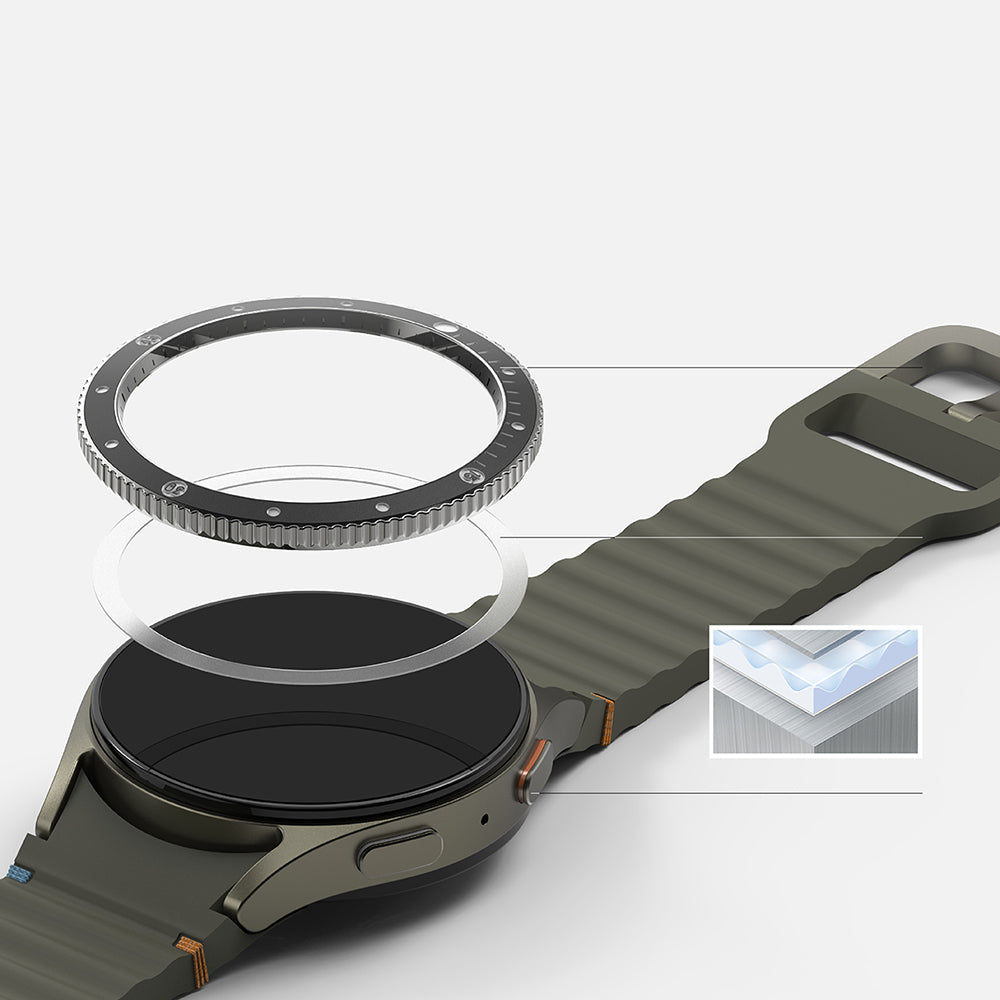 Ringke Premium Styling Beskyttelsesramme til Samsung Galaxy Watch7 44mm, Model 2, Sort