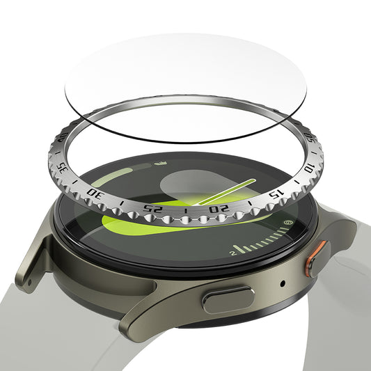 Ringke Styling Beskyttelsesramme til Samsung Galaxy Watch7 40mm, Model 5, Sølvfarvet