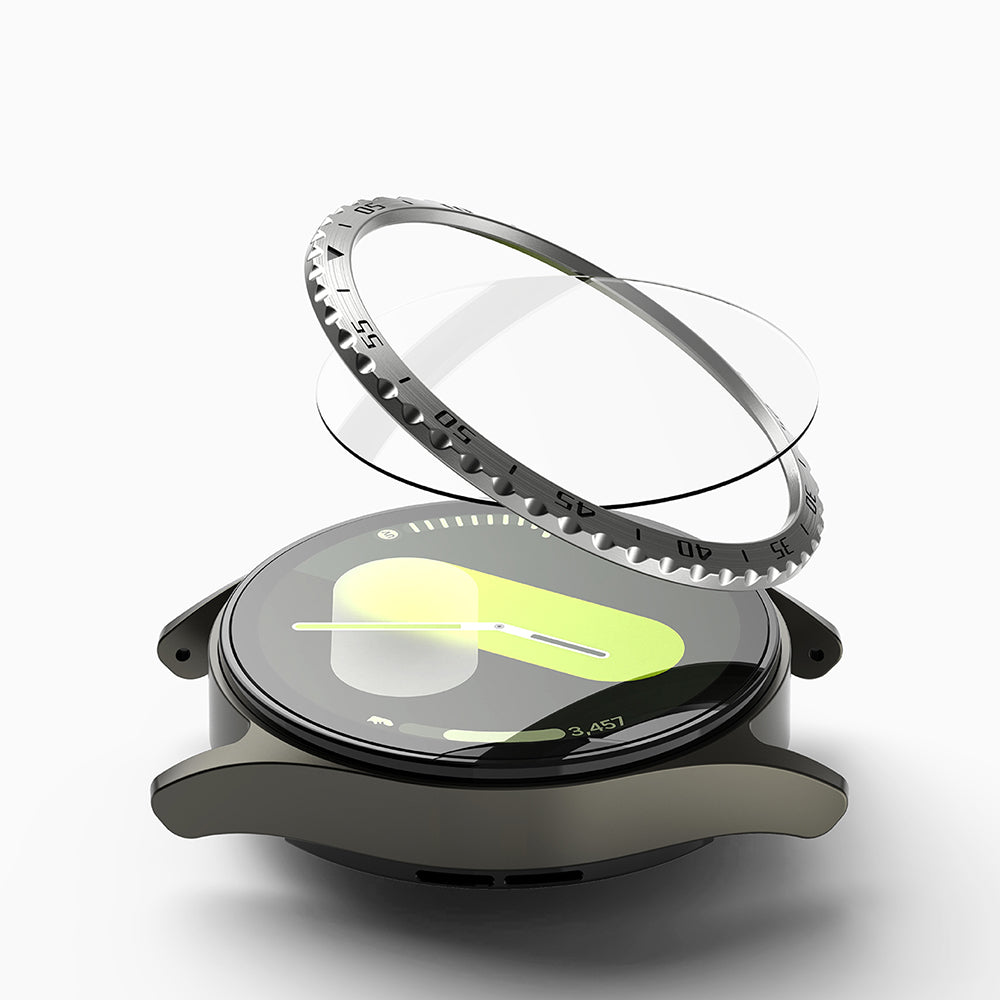 Ringke Styling Beskyttelsesramme til Samsung Galaxy Watch7 40mm, Model 5, Sølvfarvet