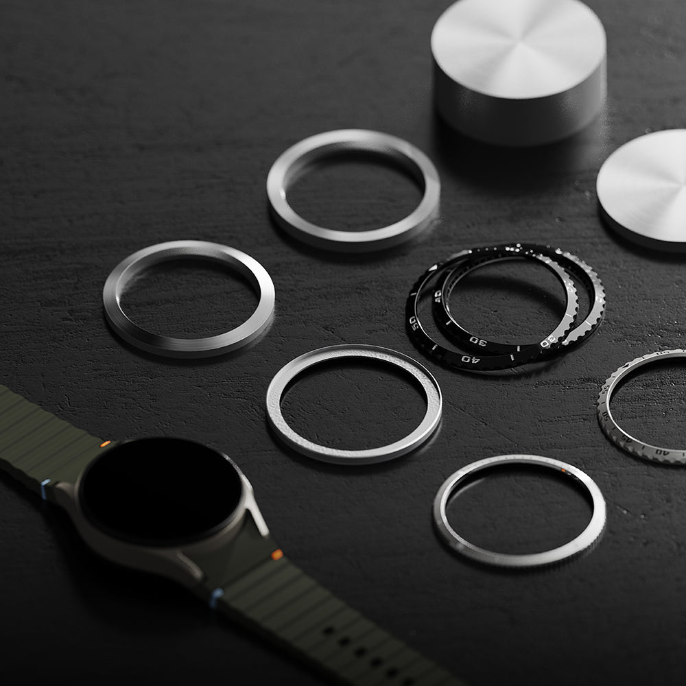 Ringke Styling Beskyttelsesramme til Samsung Galaxy Watch7 40mm, Model 5, Sølvfarvet