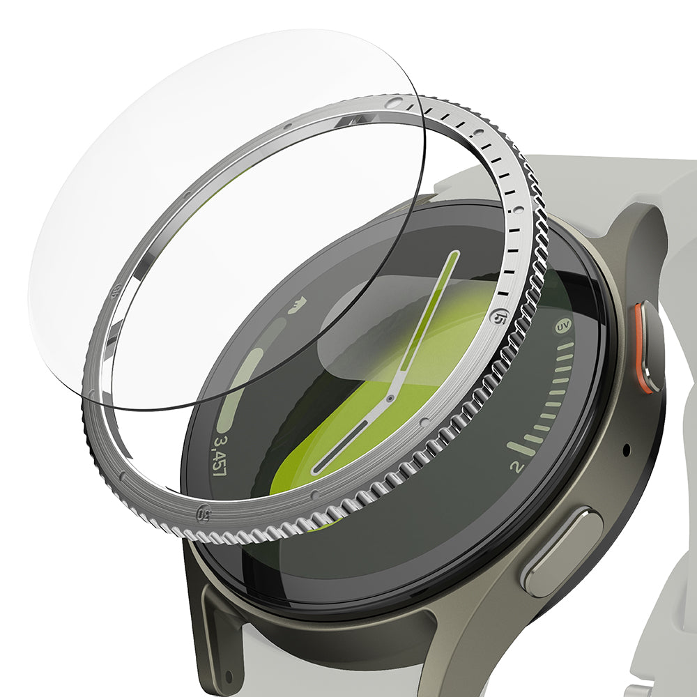 Ringke Styling Beskyttelsesramme til Samsung Galaxy Watch7 40mm, Model 7, Sølvfarvet