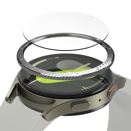Ringke Styling Beskyttelsesramme til Samsung Galaxy Watch7 40mm, Model 7, Sølvfarvet