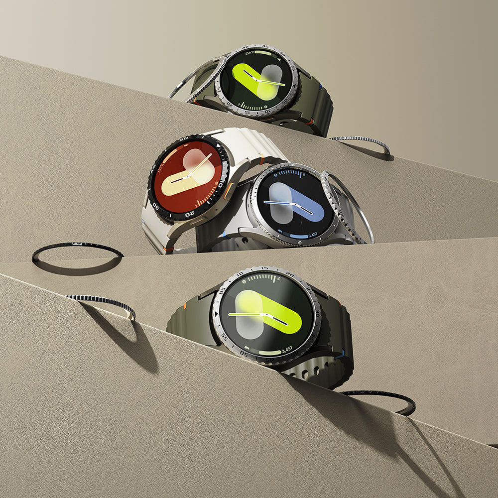 Ringke Styling Beskyttelsesramme til Samsung Galaxy Watch7 40mm, Model 7, Sølvfarvet