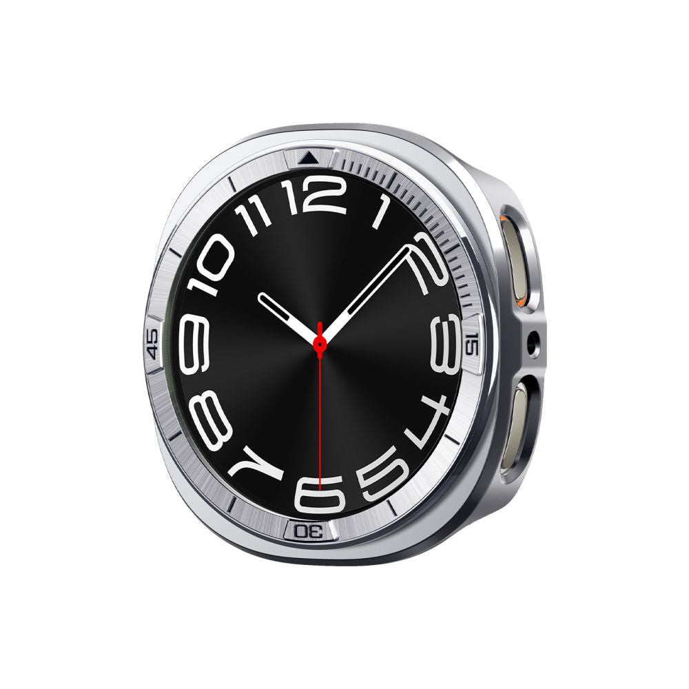 Spigen Tune Pro Pilot Beskyttelsesramme til Samsung Galaxy Watch8 44mm, Sølvfarvet