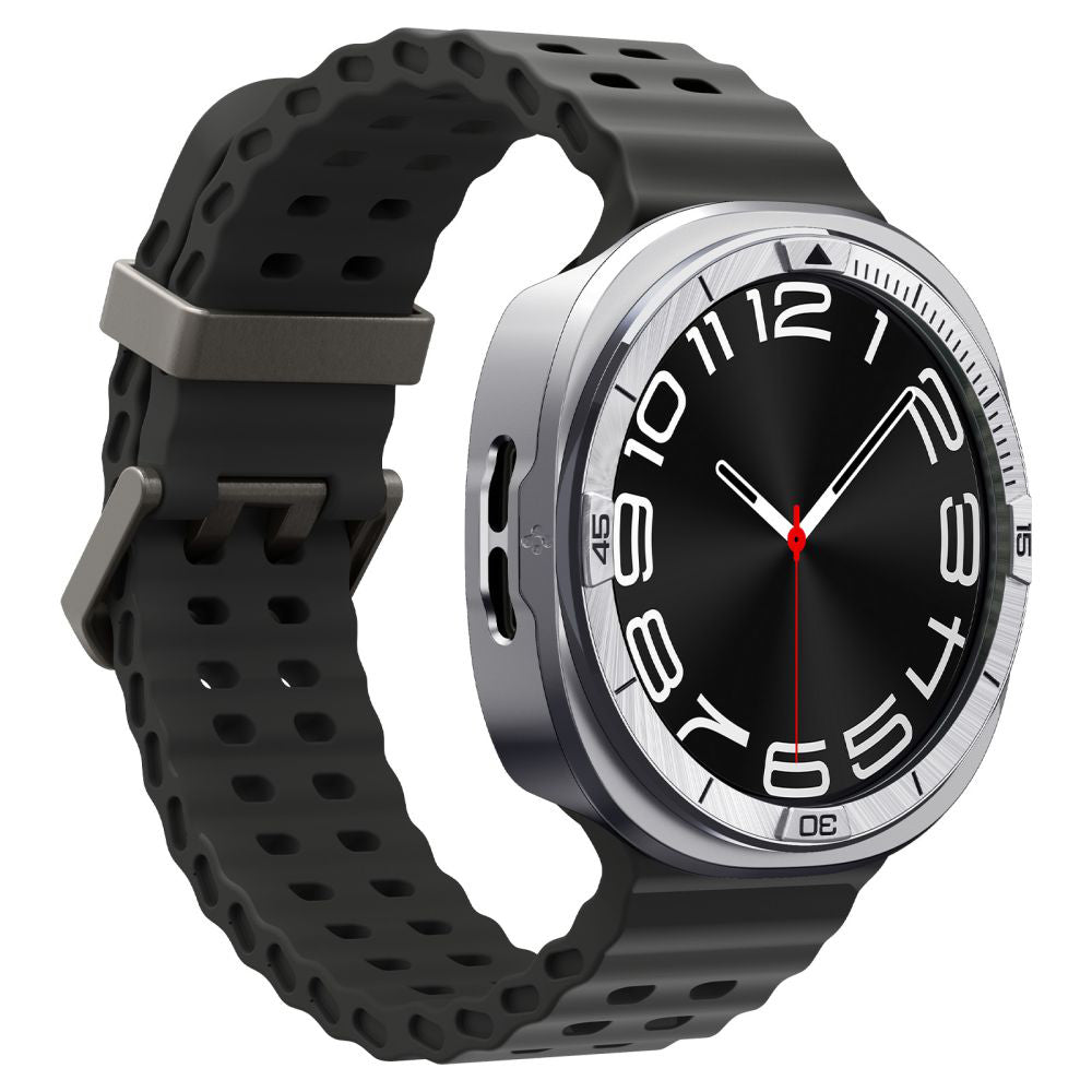Spigen Tune Pro Pilot Beskyttelsesramme til Samsung Galaxy Watch8 44mm, Sølvfarvet
