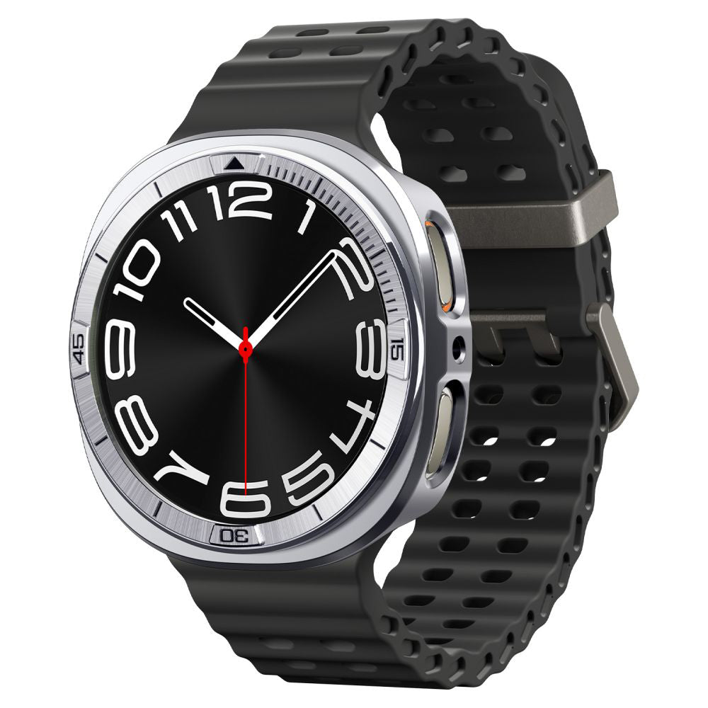 Spigen Tune Pro Pilot Beskyttelsesramme til Samsung Galaxy Watch8 44mm, Sølvfarvet