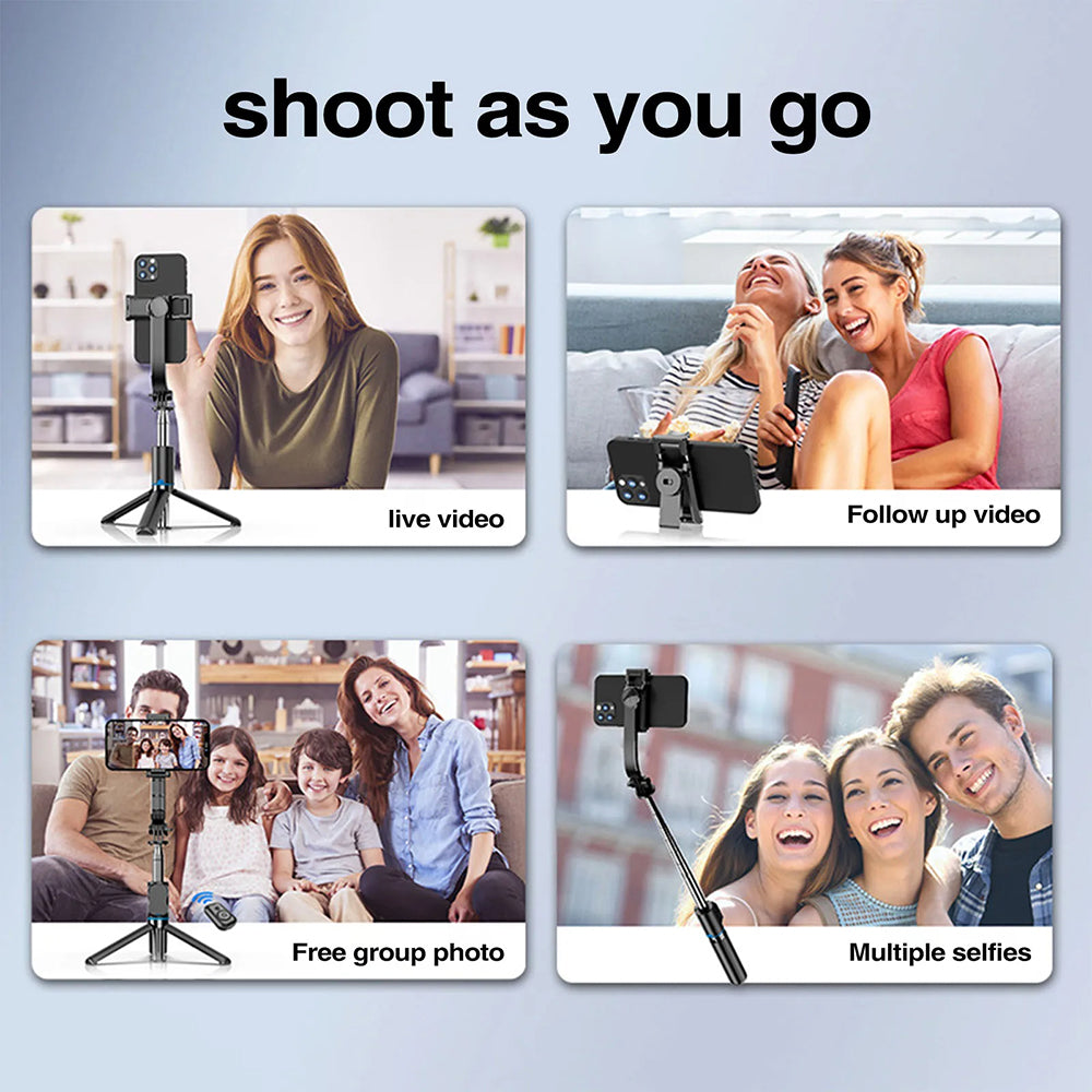 Selfie Stick Bluetooth Techsuit C01, Universal, Sort