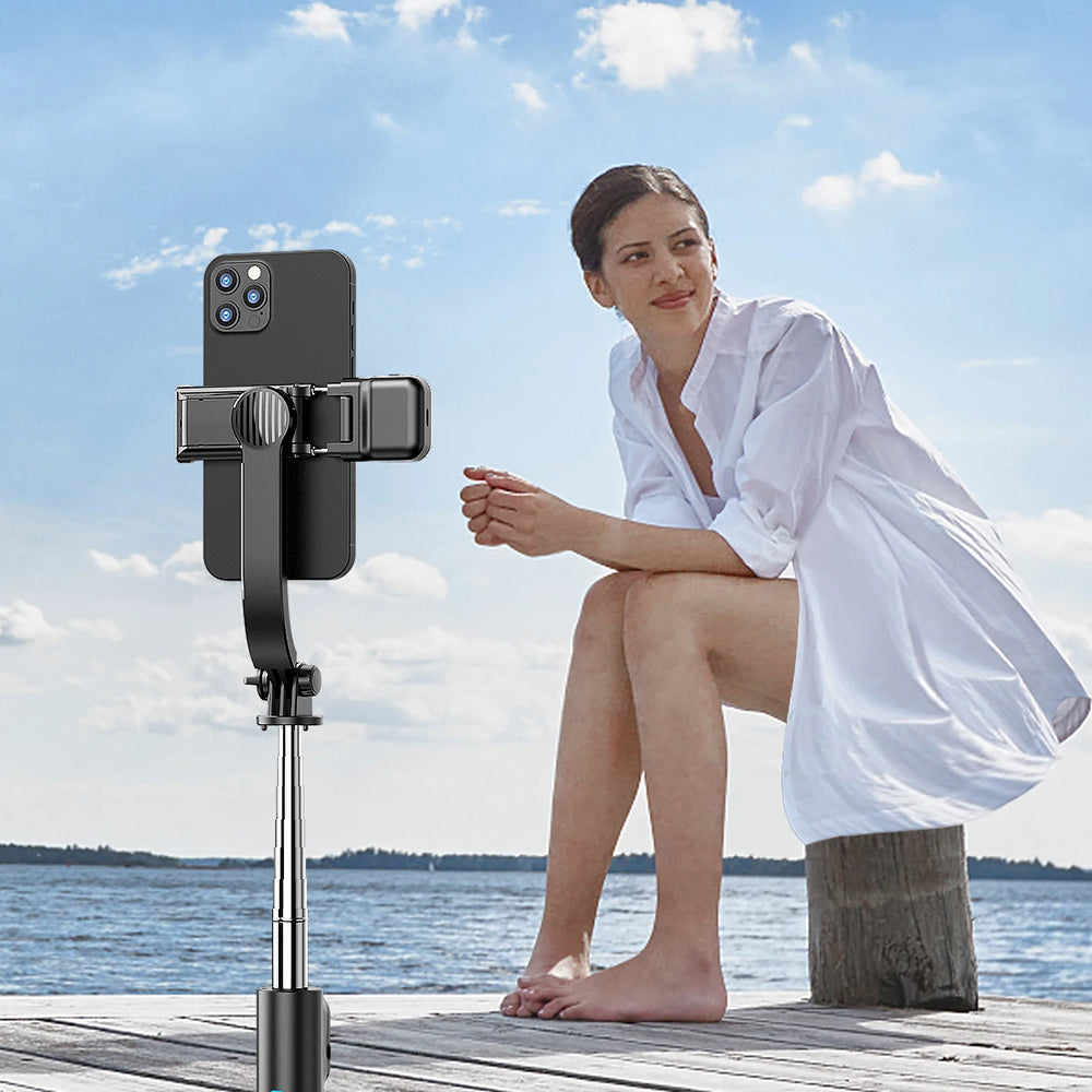 Selfie Stick Bluetooth Techsuit C01s, Universal, Sort