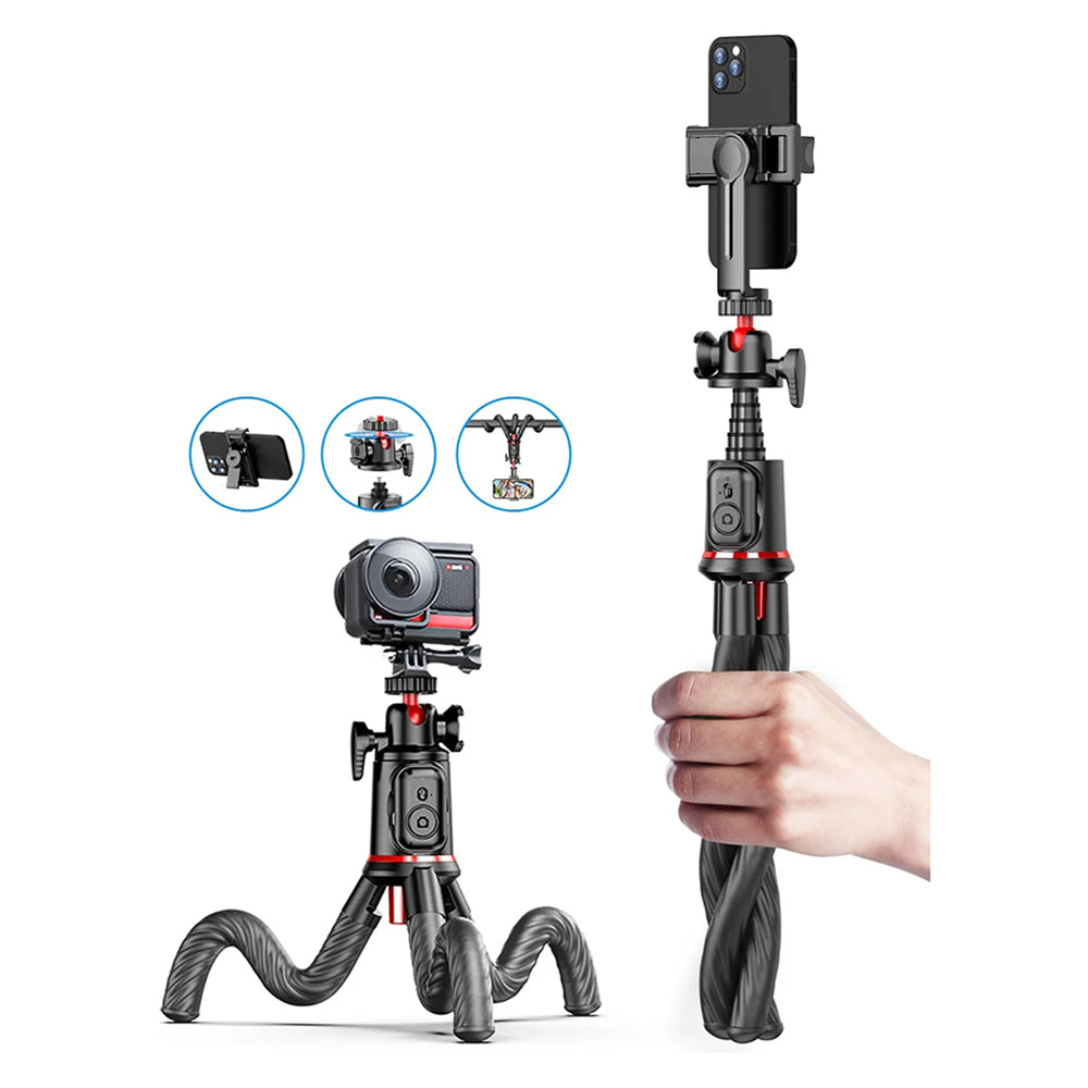 Selfie Stick Bluetooth Techsuit C03, Universal, Sort