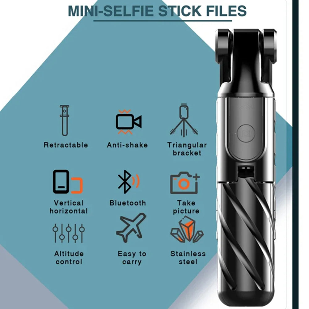 Selfie Stick Bluetooth Techsuit K03, Universal, Sort