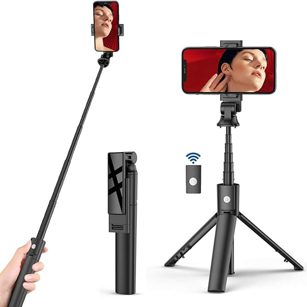 Selfie Stick Bluetooth Techsuit K22, Universal, Sort