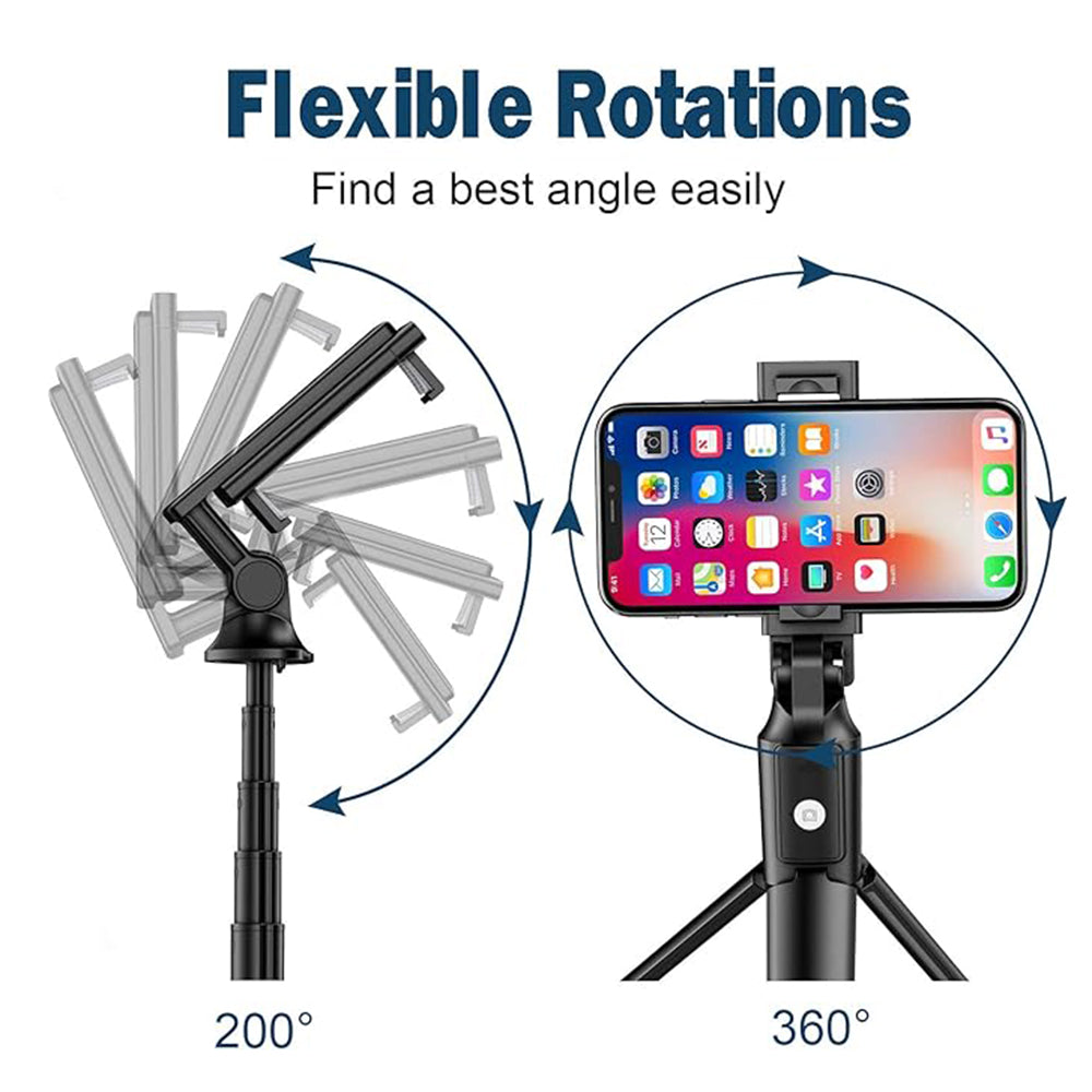Selfie Stick Bluetooth Techsuit K22, Universal, Sort