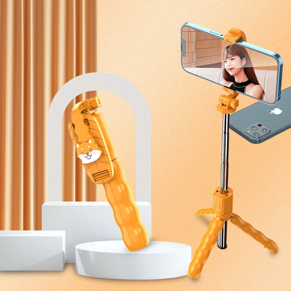 Selfie Stick Bluetooth Techsuit KT01, Universal, Orange