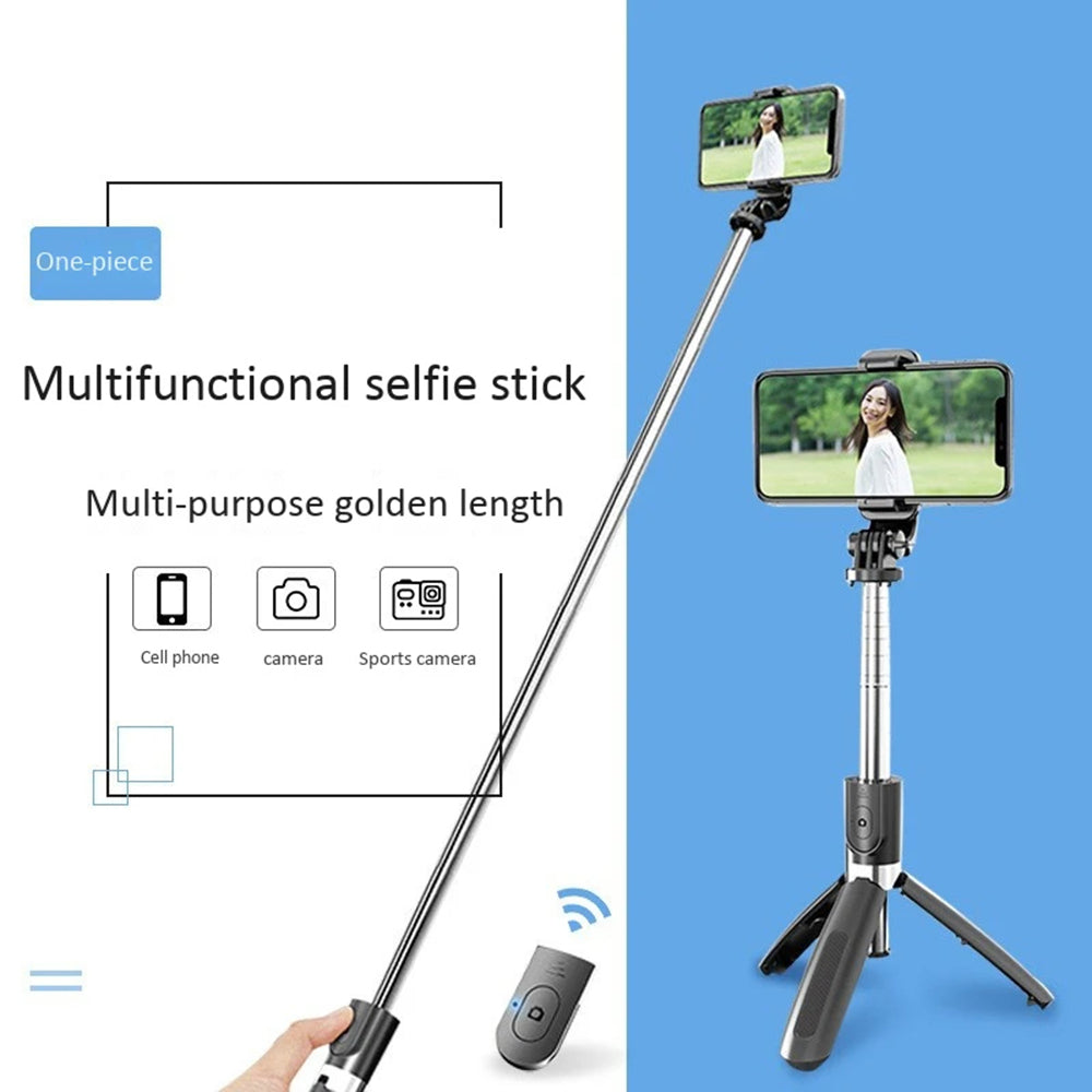 Selfie Stick Bluetooth Techsuit L02, Universal, Sort