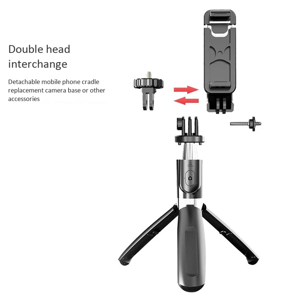 Selfie Stick Bluetooth Techsuit L02, Universal, Sort