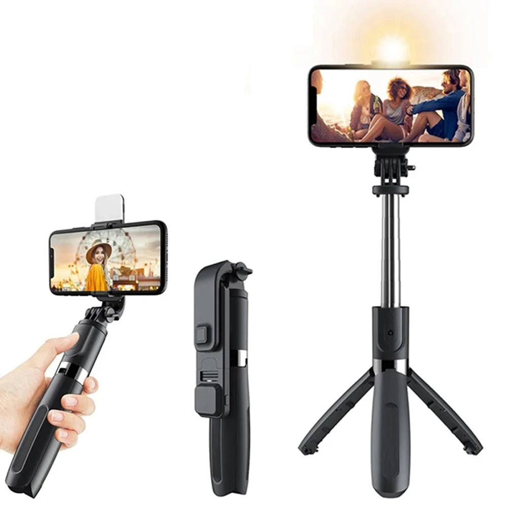 Selfie Stick Bluetooth Techsuit L02s, Universal, Sort