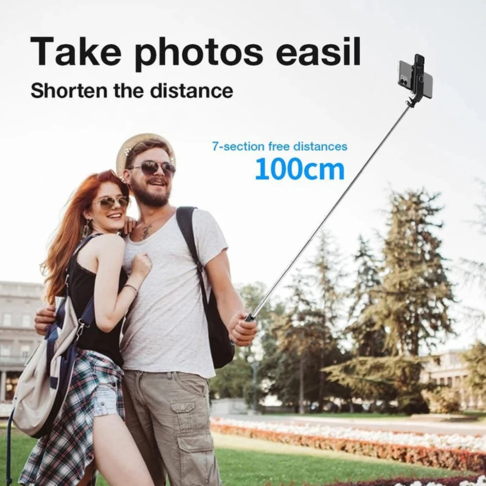 Selfie Stick Bluetooth Techsuit L02s, Universal, Sort