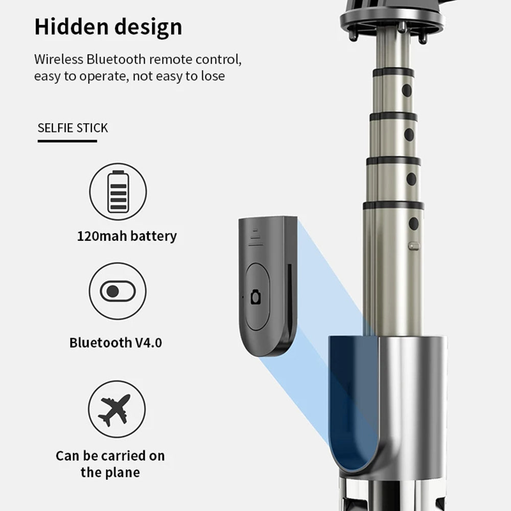 Selfie Stick Bluetooth Techsuit L03, Universal, Sort