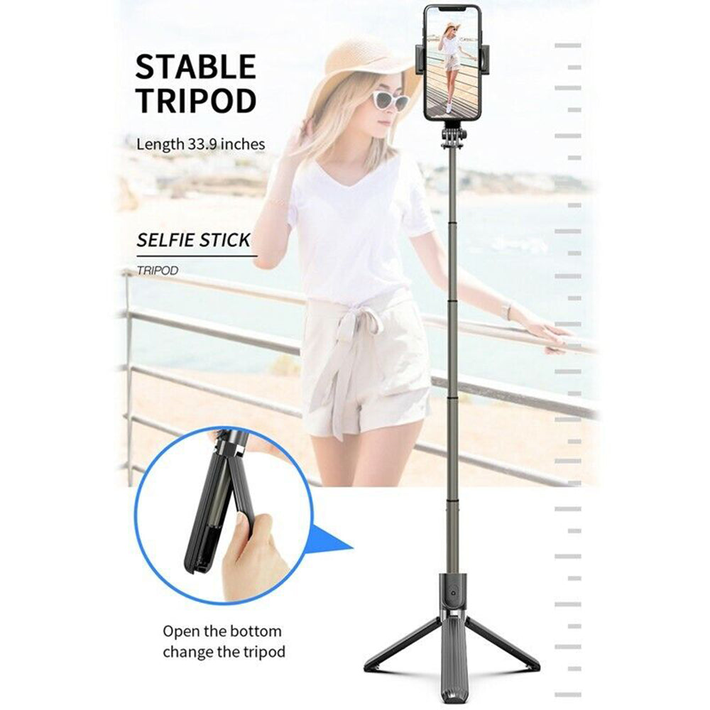 Selfie Stick Bluetooth Techsuit L08, Universal, Sort