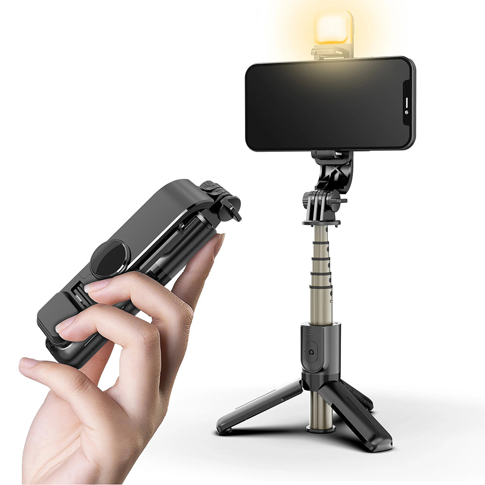 Selfie Stick Bluetooth Techsuit L10s, Universal, Sort