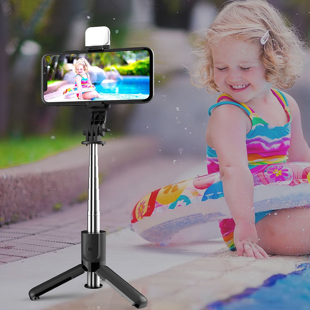 Selfie Stick Bluetooth Techsuit L11s, Universal, Sort