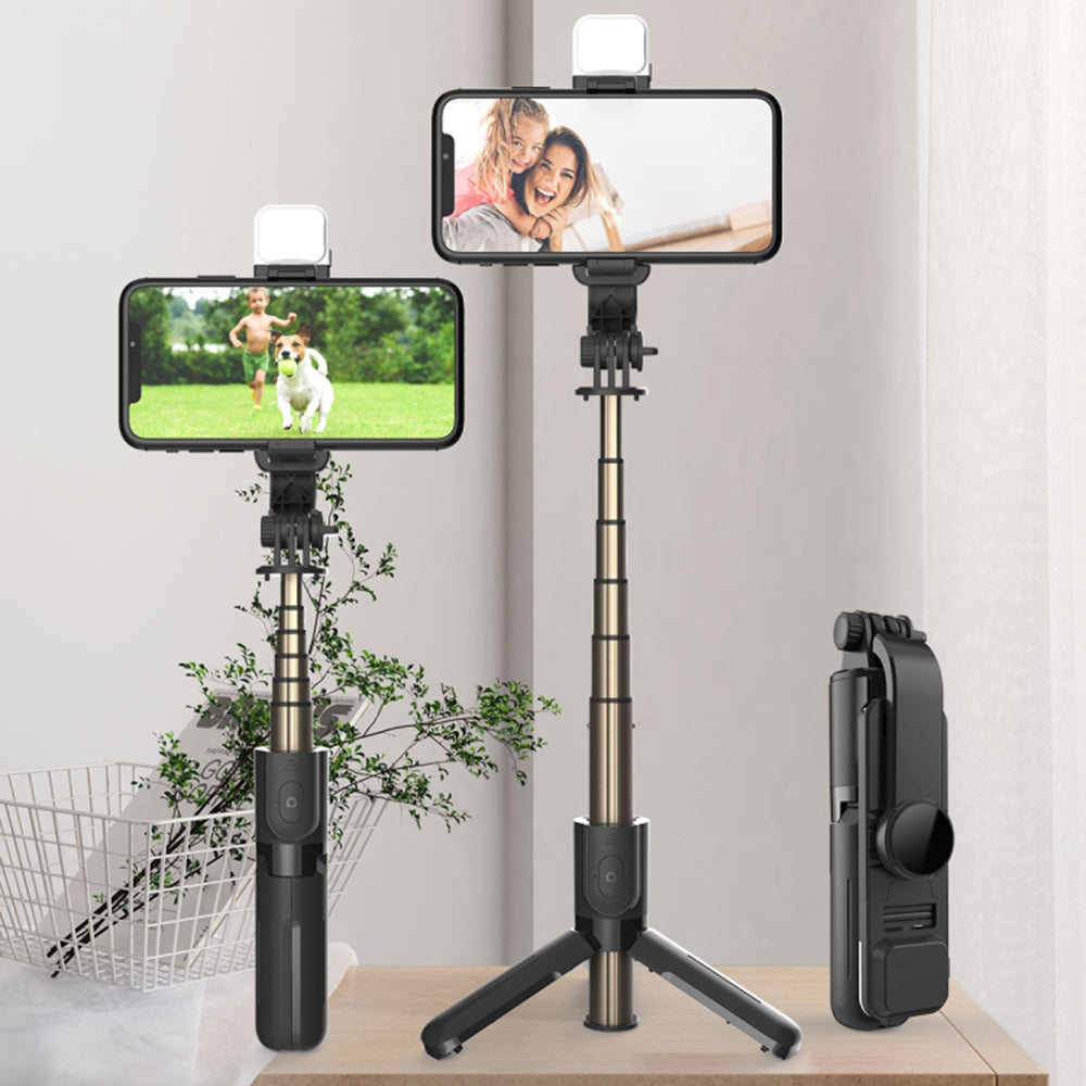 Selfie Stick Bluetooth Techsuit L11s, Universal, Sort