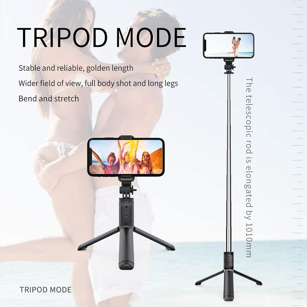 Selfie Stick Bluetooth Techsuit Q01, Universal, Hvid