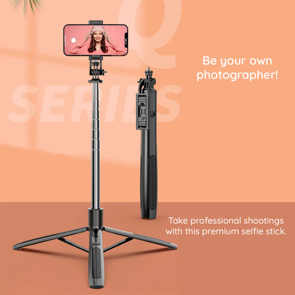 Selfie Stick Bluetooth Techsuit Q06, Universal, Sort
