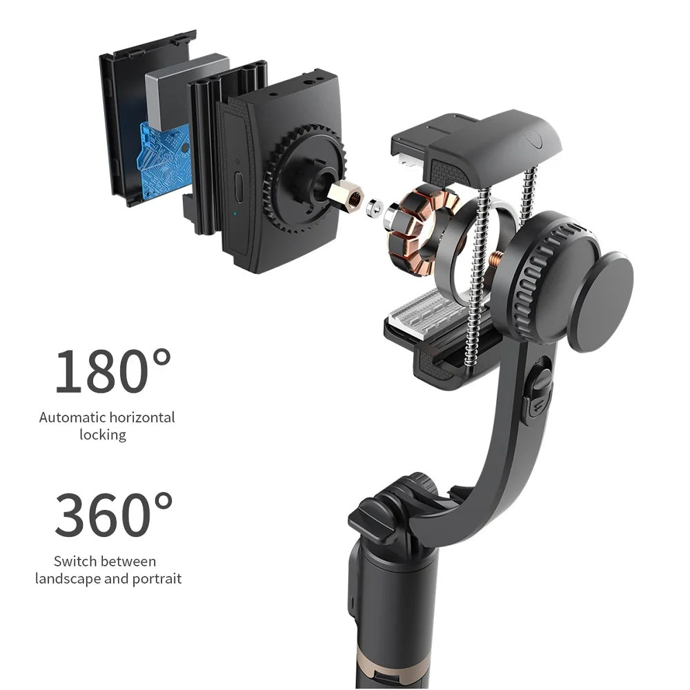Selfie Stick Bluetooth Techsuit Q08, Universal, Sort