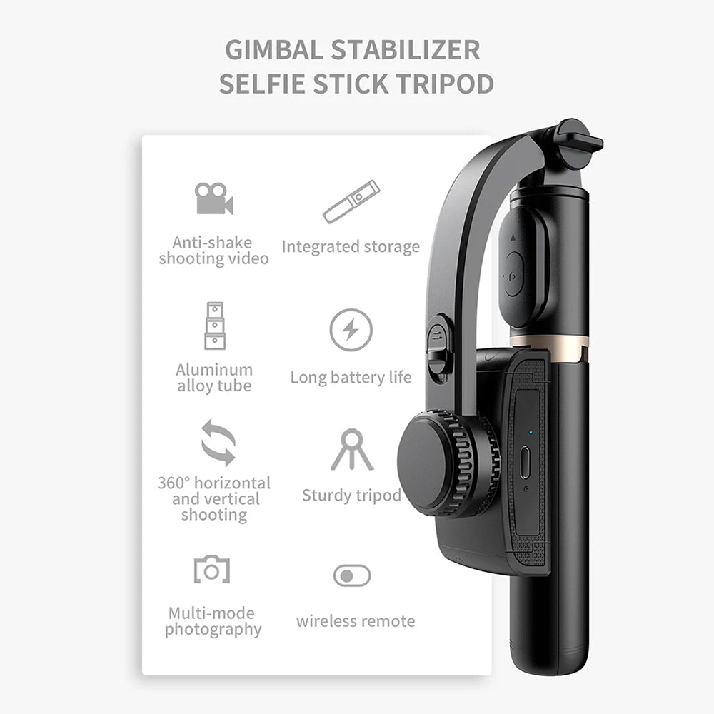 Selfie Stick Bluetooth Techsuit Q08, Universal, Sort
