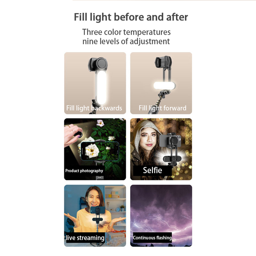 Selfie Stick Bluetooth Techsuit Q09, Universal, Sort