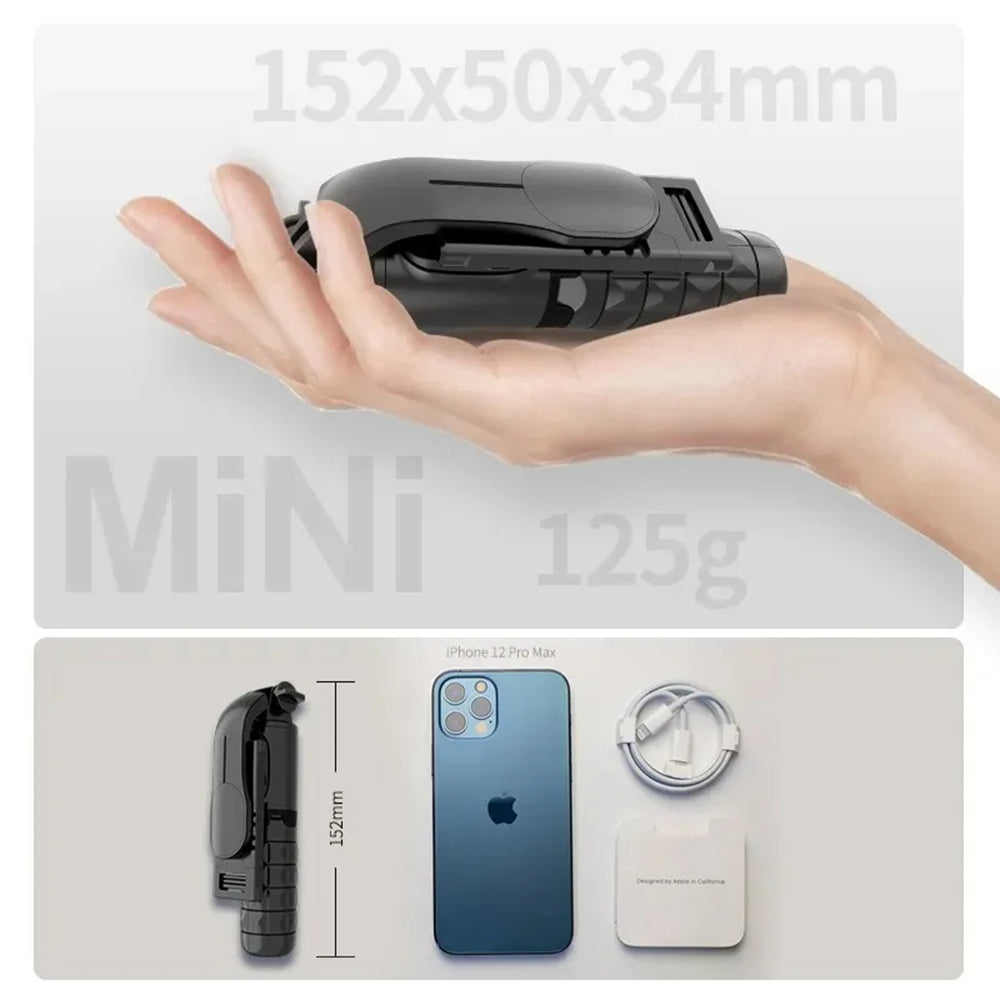Selfie Stick Bluetooth Techsuit Q10, Universal, Sort