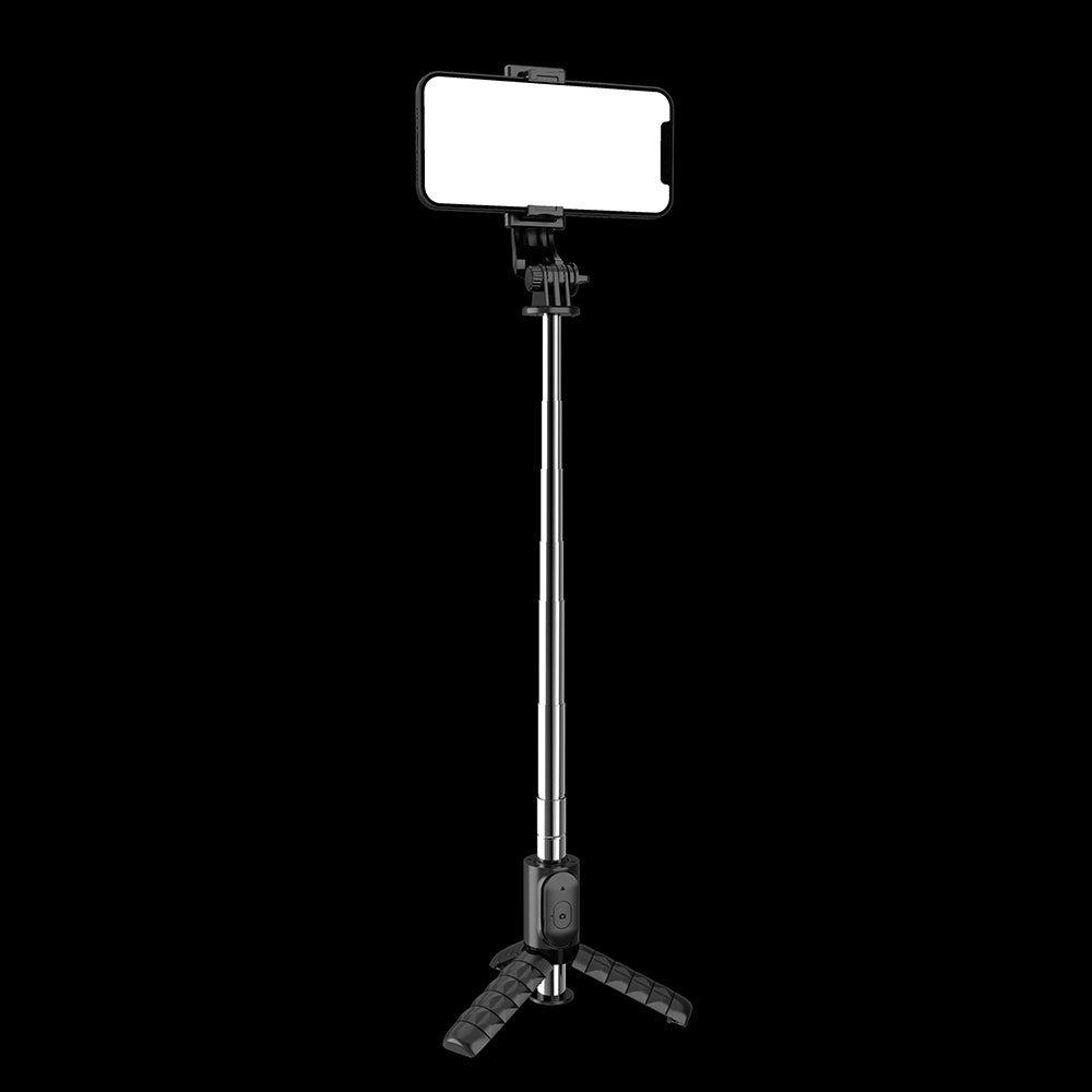 Selfie Stick Bluetooth Techsuit Q11, Universal, Sort