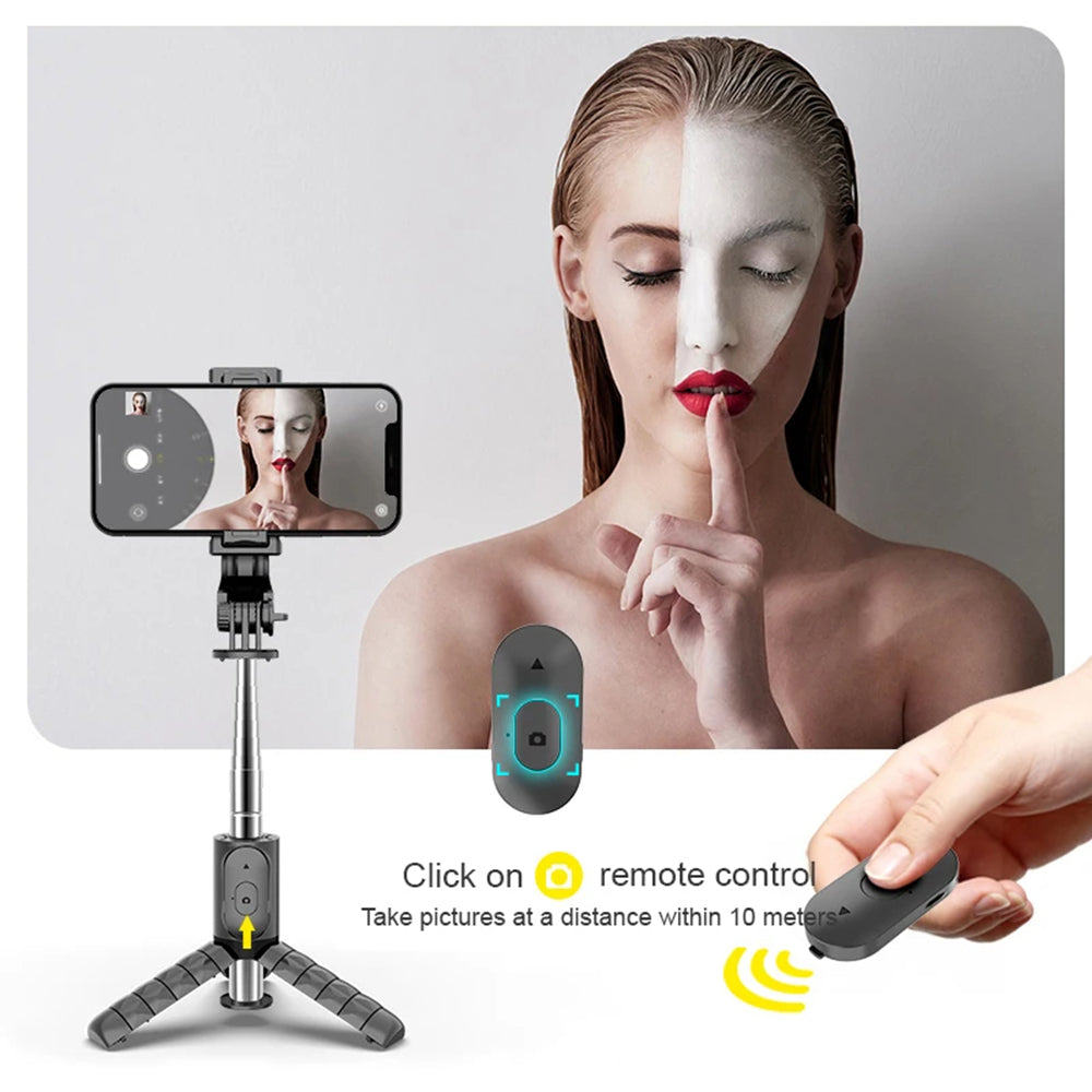 Selfie Stick Bluetooth Techsuit Q11s, Universal, Sort