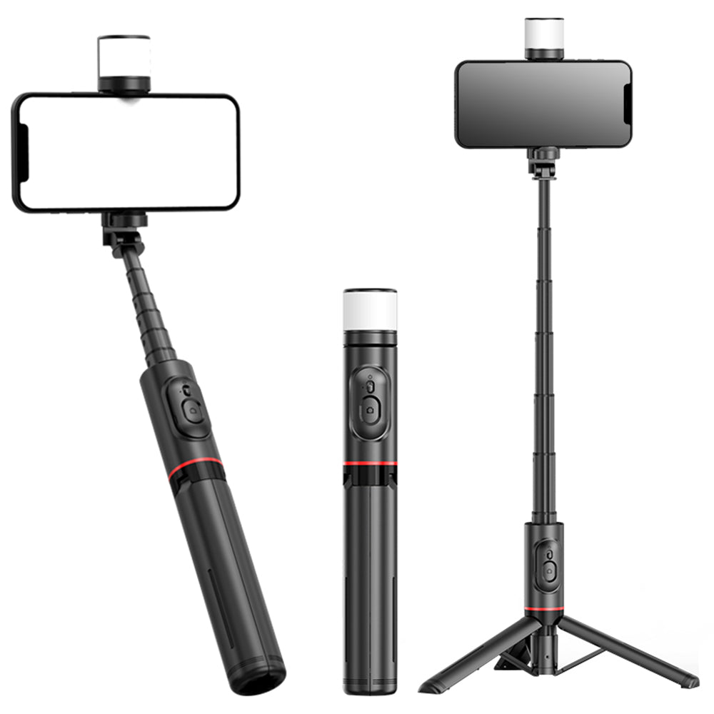 Selfie Stick Bluetooth Techsuit Q12S, Universal, Sort