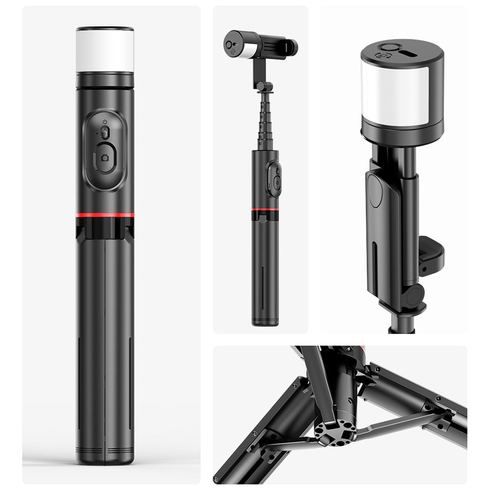 Selfie Stick Bluetooth Techsuit Q12S, Universal, Sort