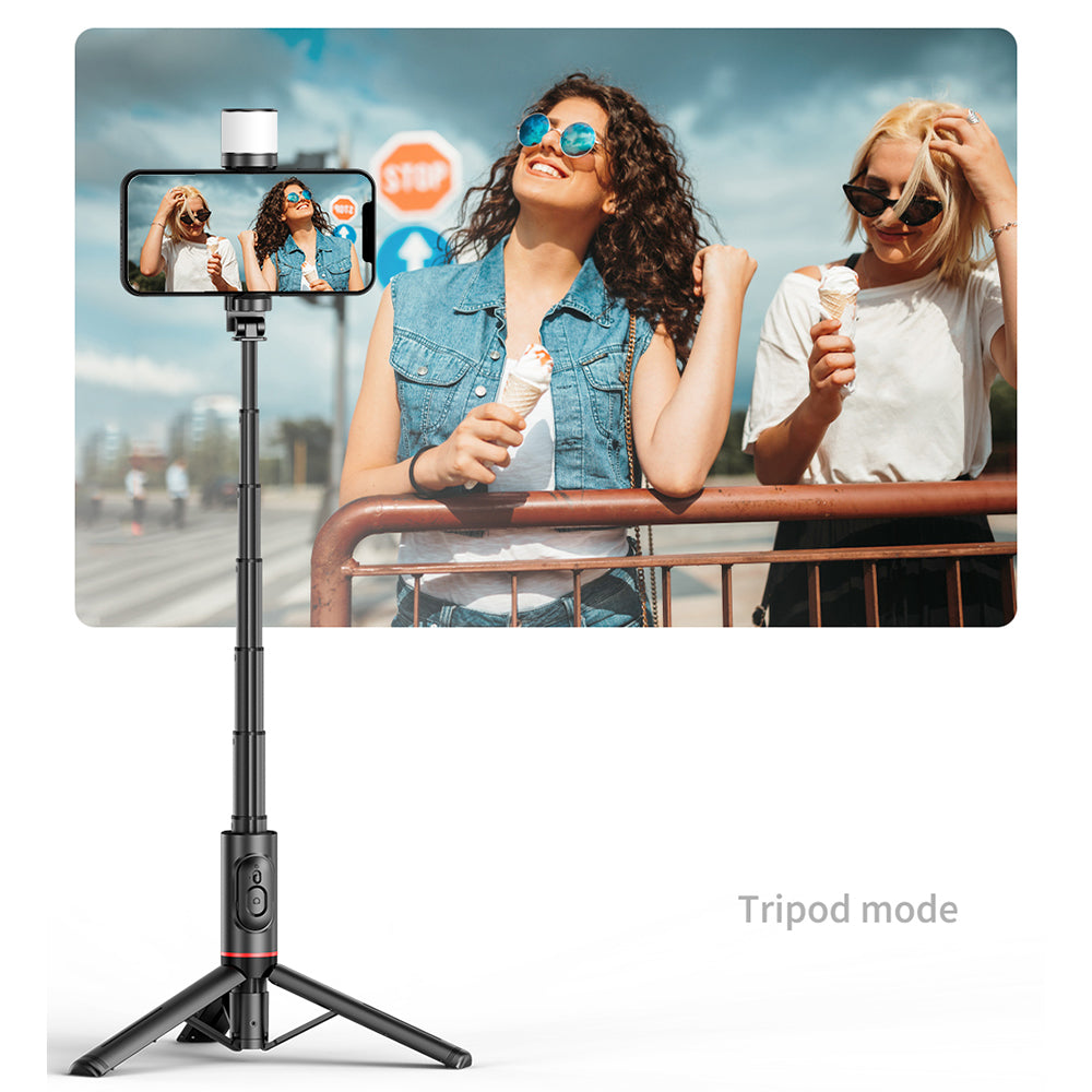 Selfie Stick Bluetooth Techsuit Q12S, Universal, Sort