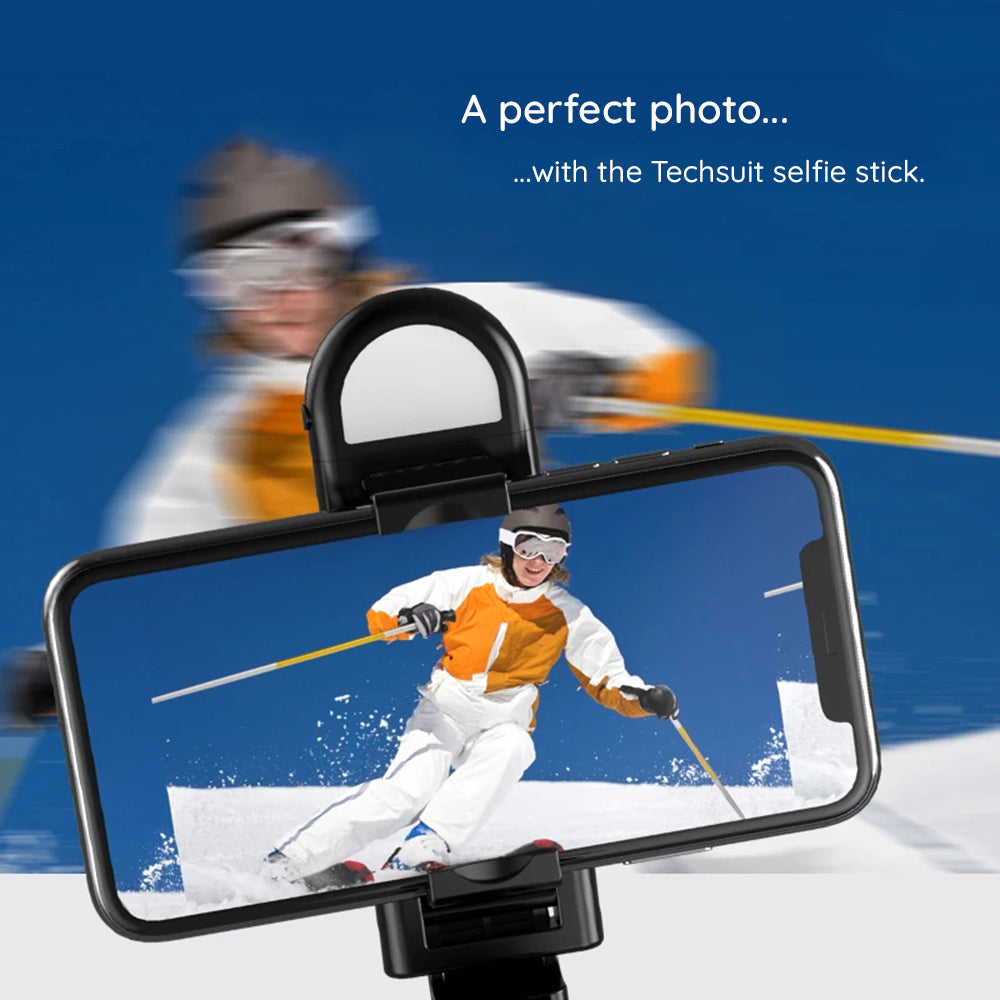 Selfie Stick Bluetooth Techsuit S01-S, Universal, Sort