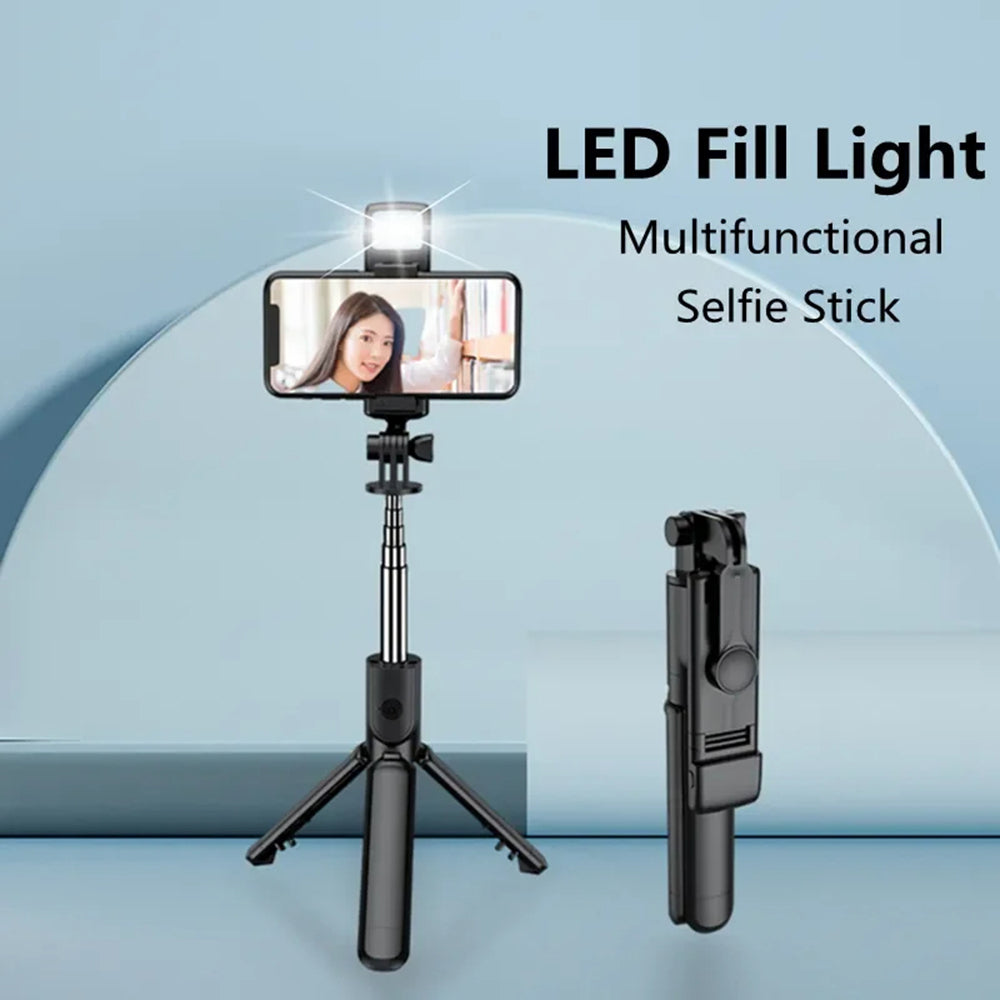 Selfie Stick Bluetooth Techsuit S03-S, Universal, Sort