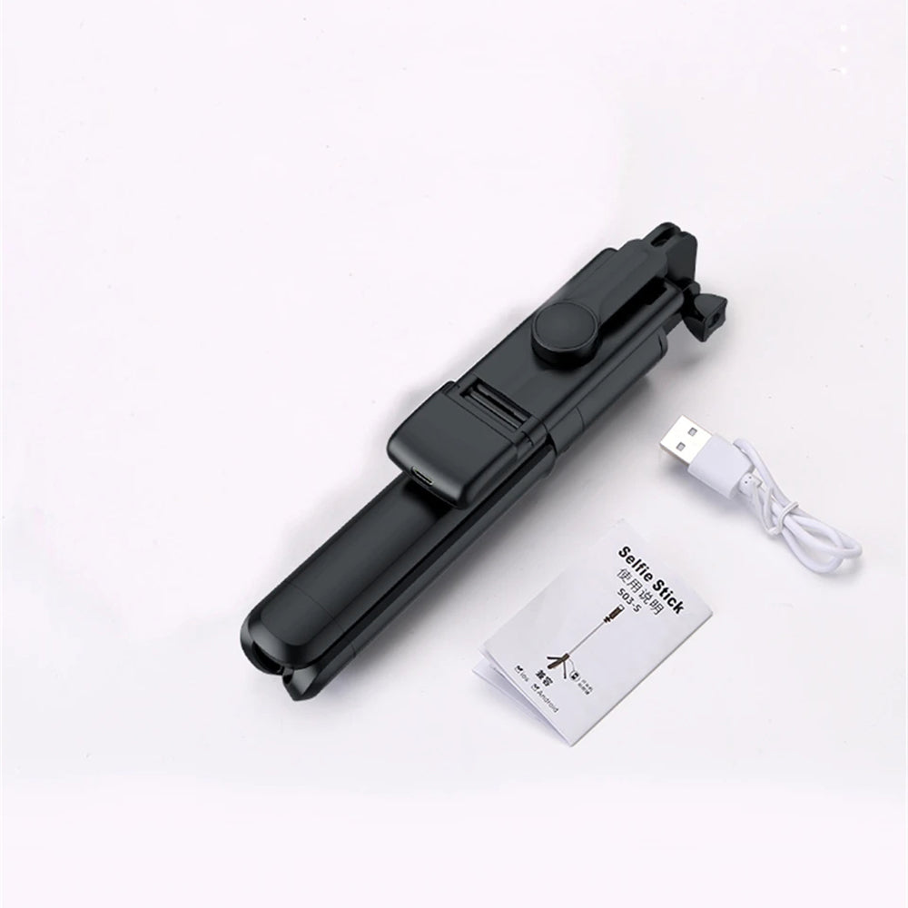 Selfie Stick Bluetooth Techsuit S03-S, Universal, Sort