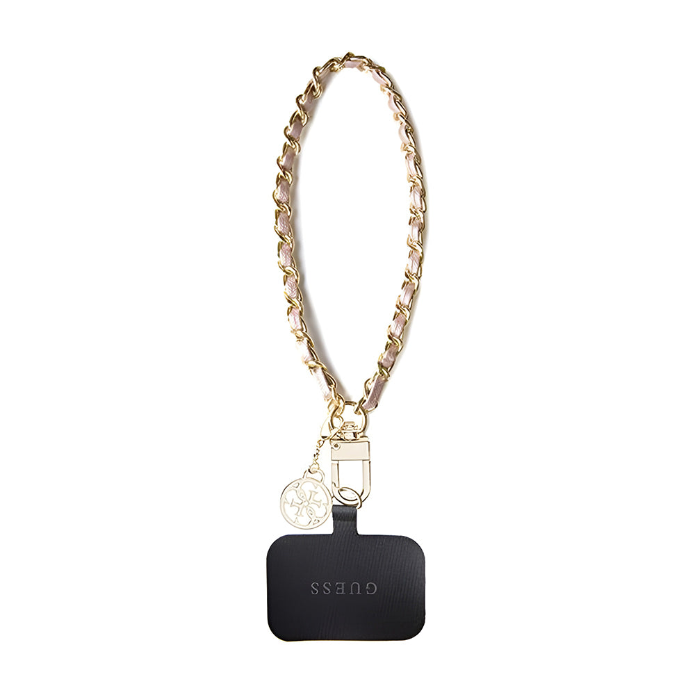 Guess Saffiano 4G Charm Telefon Snor, Sort