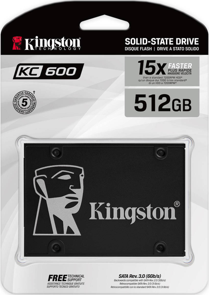 Solid State Drive (SSD) Kingston KC600, 512GB, 2,5 tommer, SATA III SKC600/512G