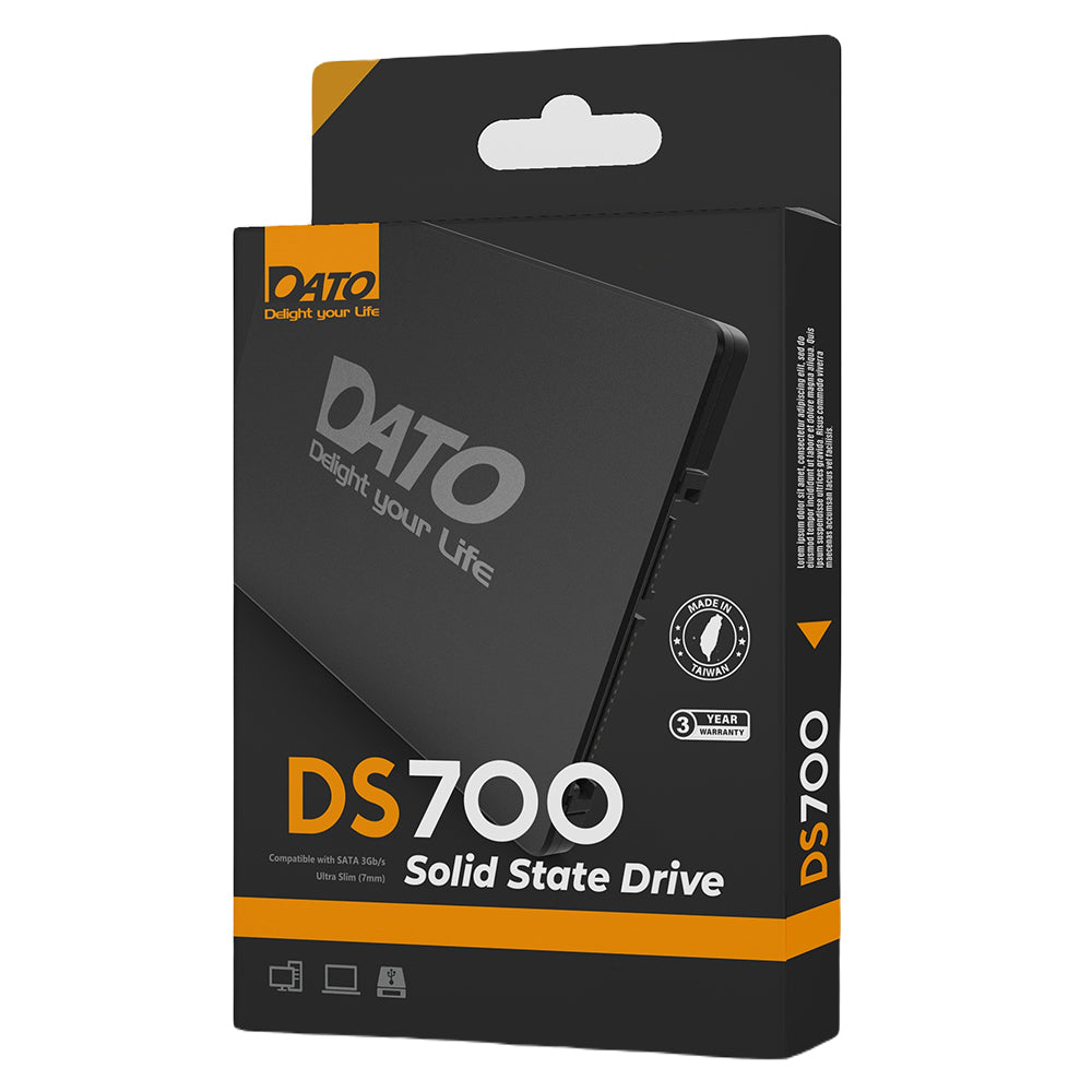 Solid State Drive (SSD) Dato DS700, 4TB, 2,5 tommer, SATA III, Sort DS700SSD-4TB