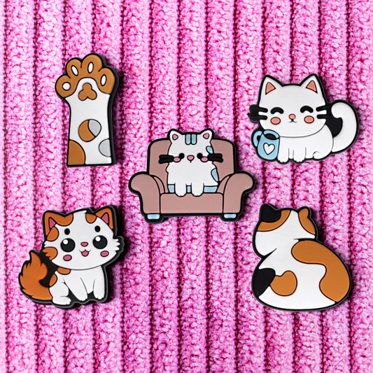 3D OEM Cat Sticker til Telefon-/Tabletcover, Sæt med 5 stk., Multifarvet
