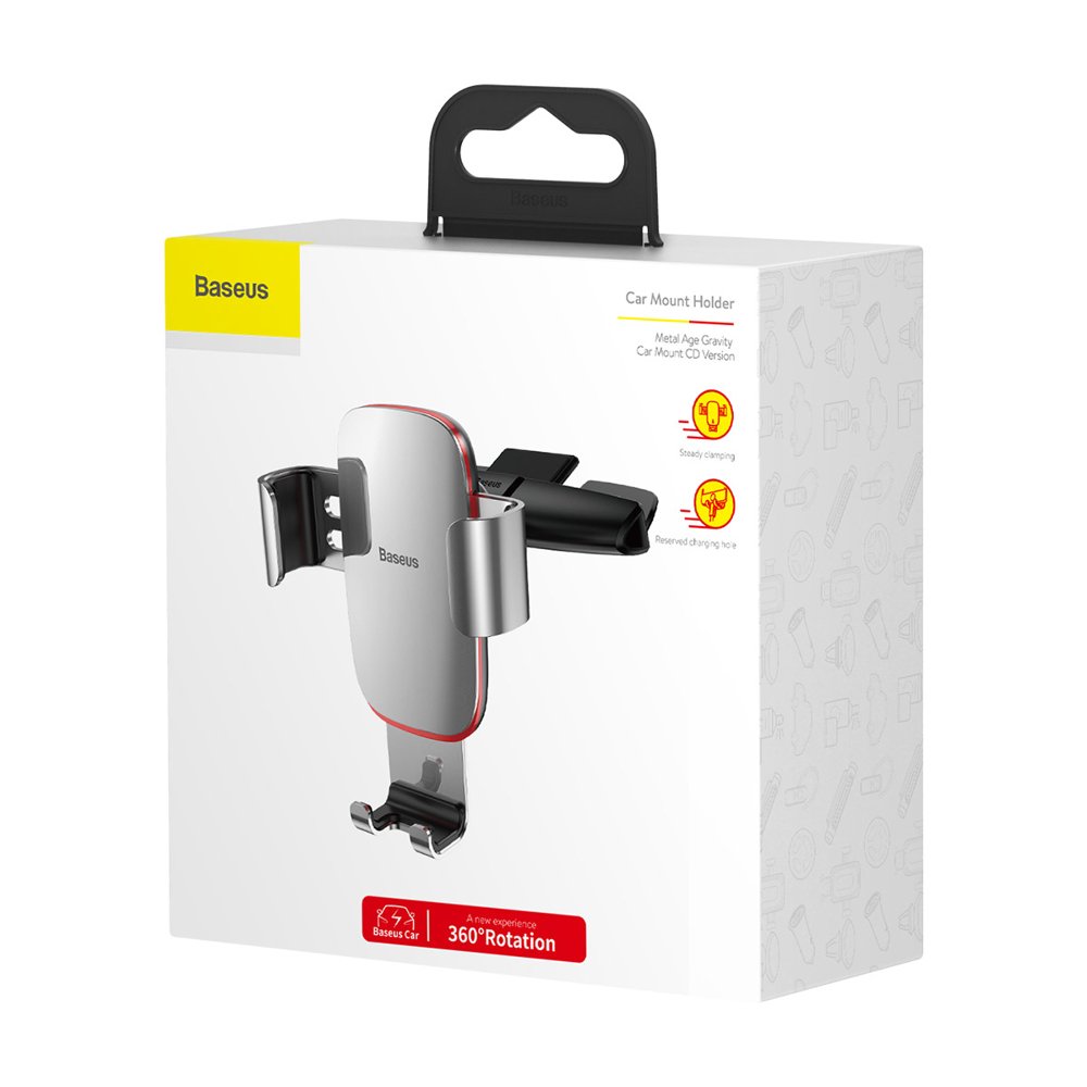 Baseus Metal Age Gravity Car Mount, universal, sølv SUYL-J0S